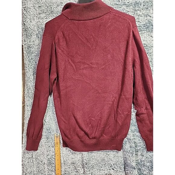 J Crew Sweater Mens‎ Large Maroon 1/4 Zip Pullover Cotton Knit Minimal Basic - Picture 13 of 16